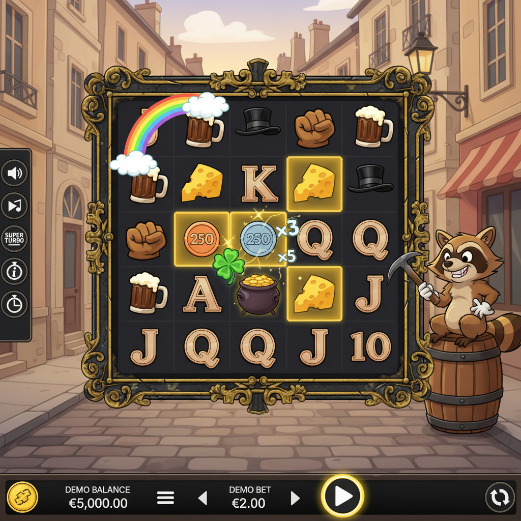 Le Bandits 6x5 spelrutnät med dekorativ ram och symboler i en mörk bakgrund