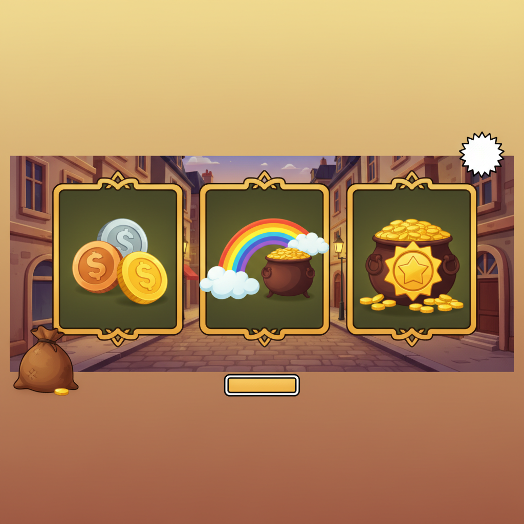 Le Bandit välkomstskärm med tre funktionspaneler på skyltar i en fransk stadsmiljö